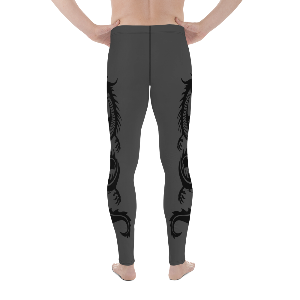 Black Double Dragon Men's Leggings
