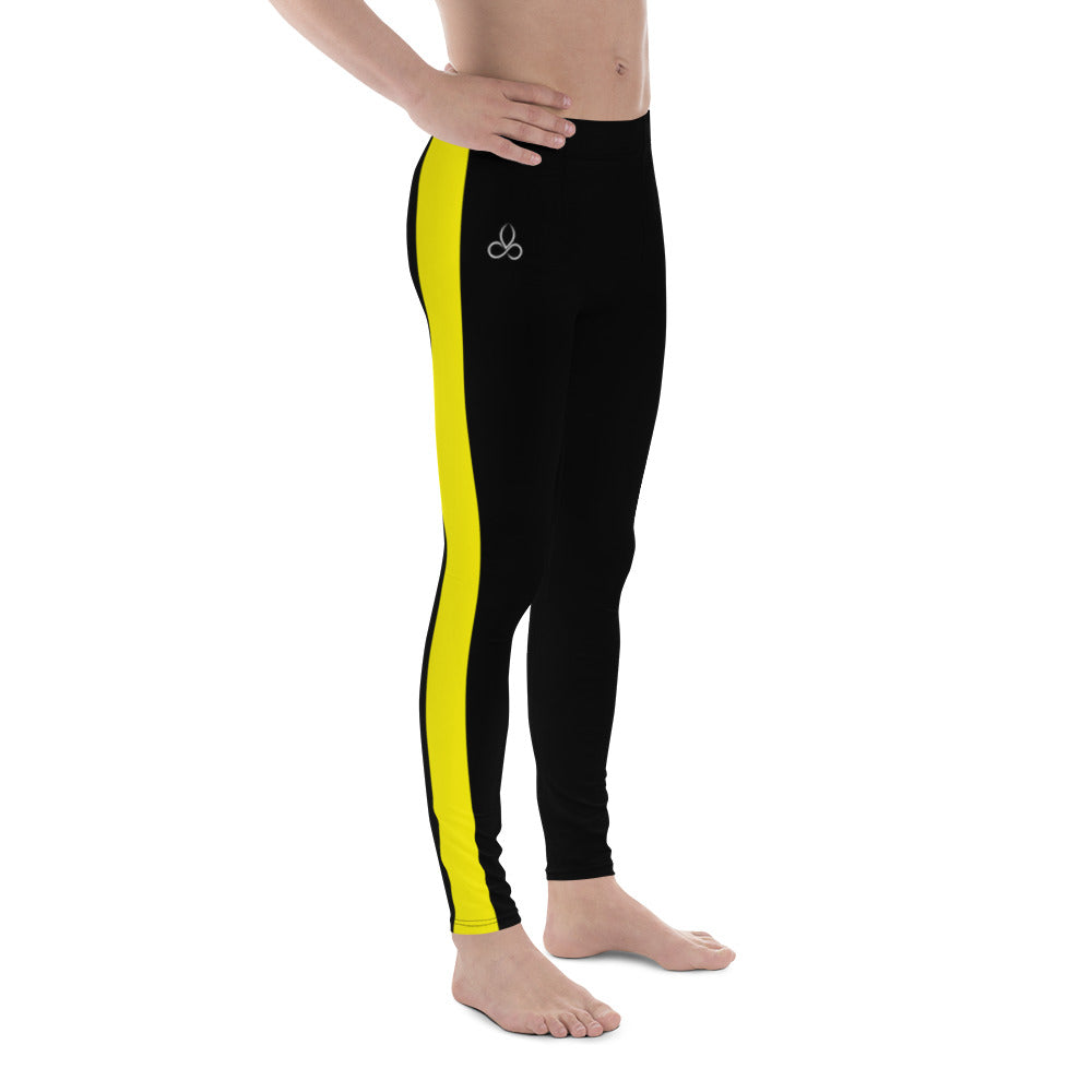 Dragon Yellow Striped Men's Leggings