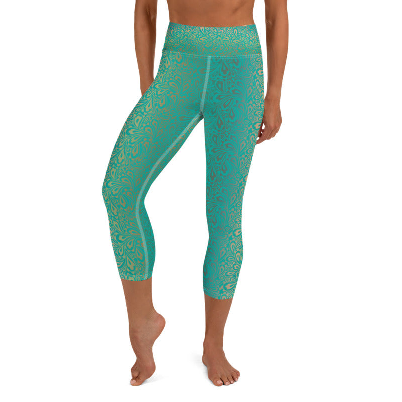 Surya High Waist Womens Yoga Capri Leggings