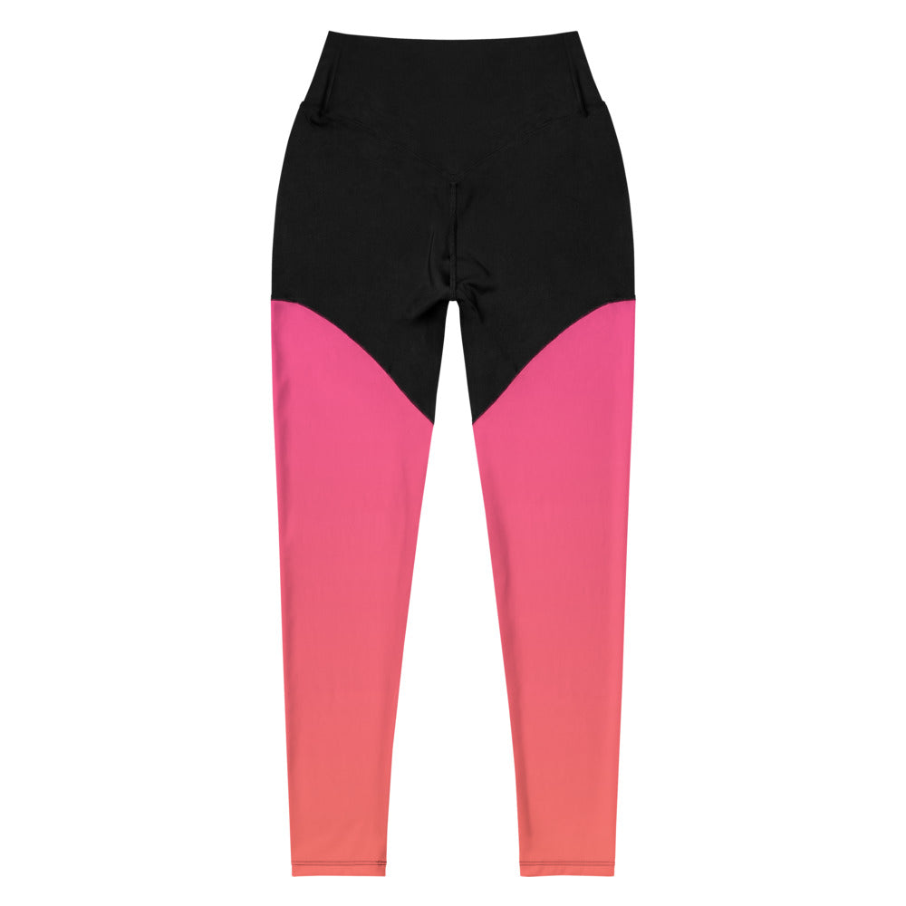 Pink Orange Gradient Sports Leggings