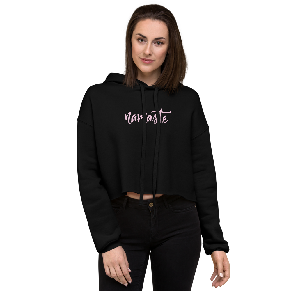 Namaste in Pink Crop Hoodie