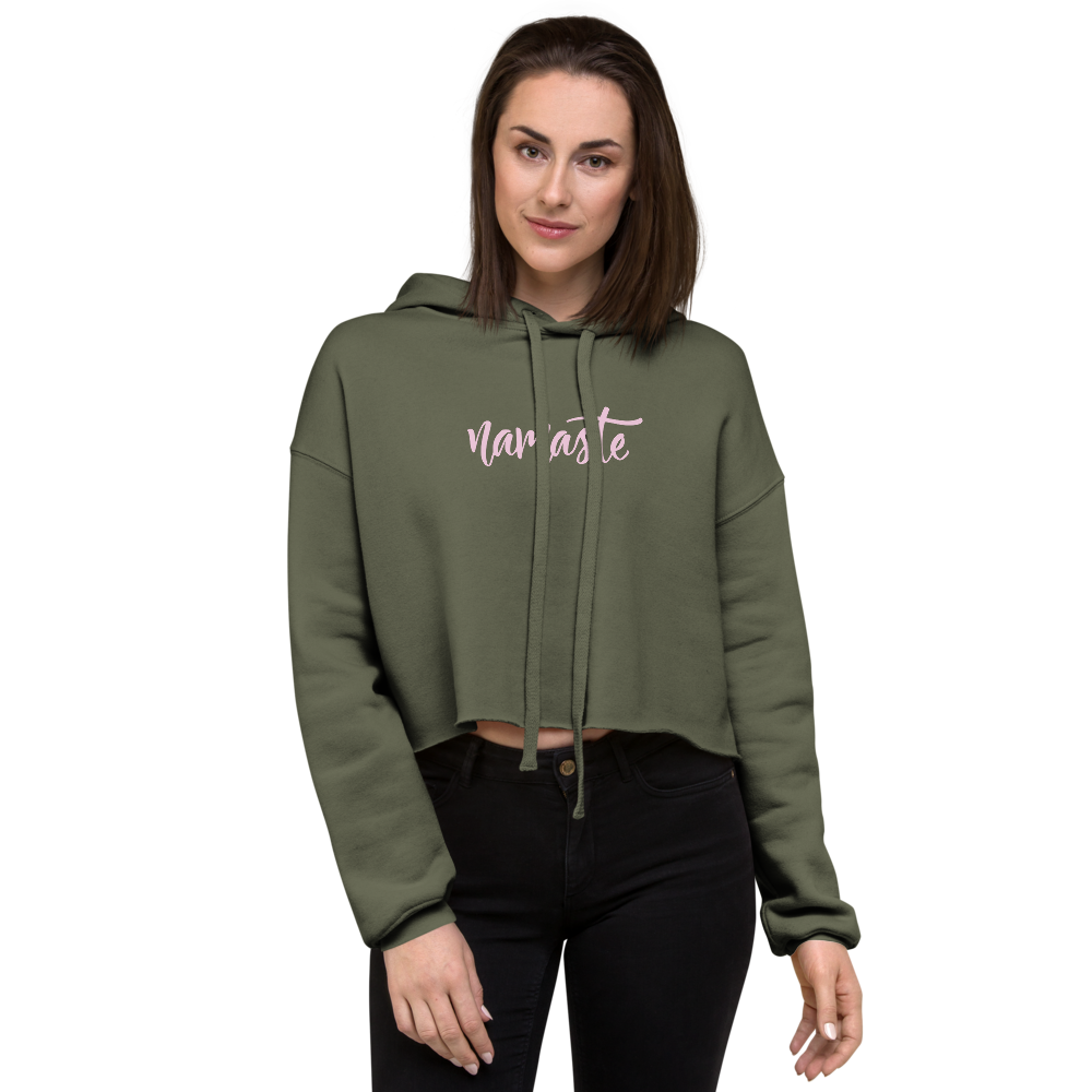 Namaste in Pink Crop Hoodie