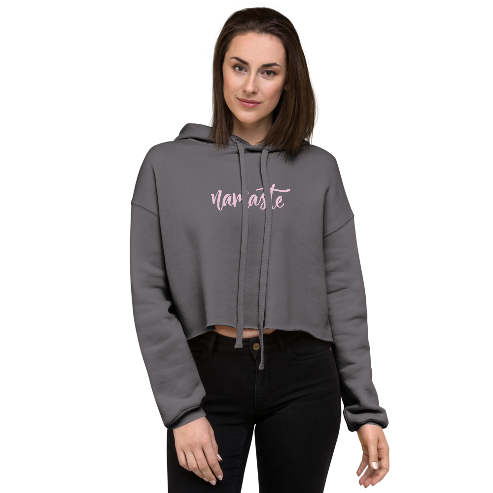 Namaste in Pink Crop Hoodie
