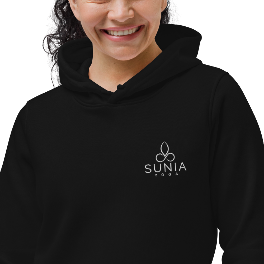 Sunia Yoga Organic (Black) Embroidery Fitted Hoodie