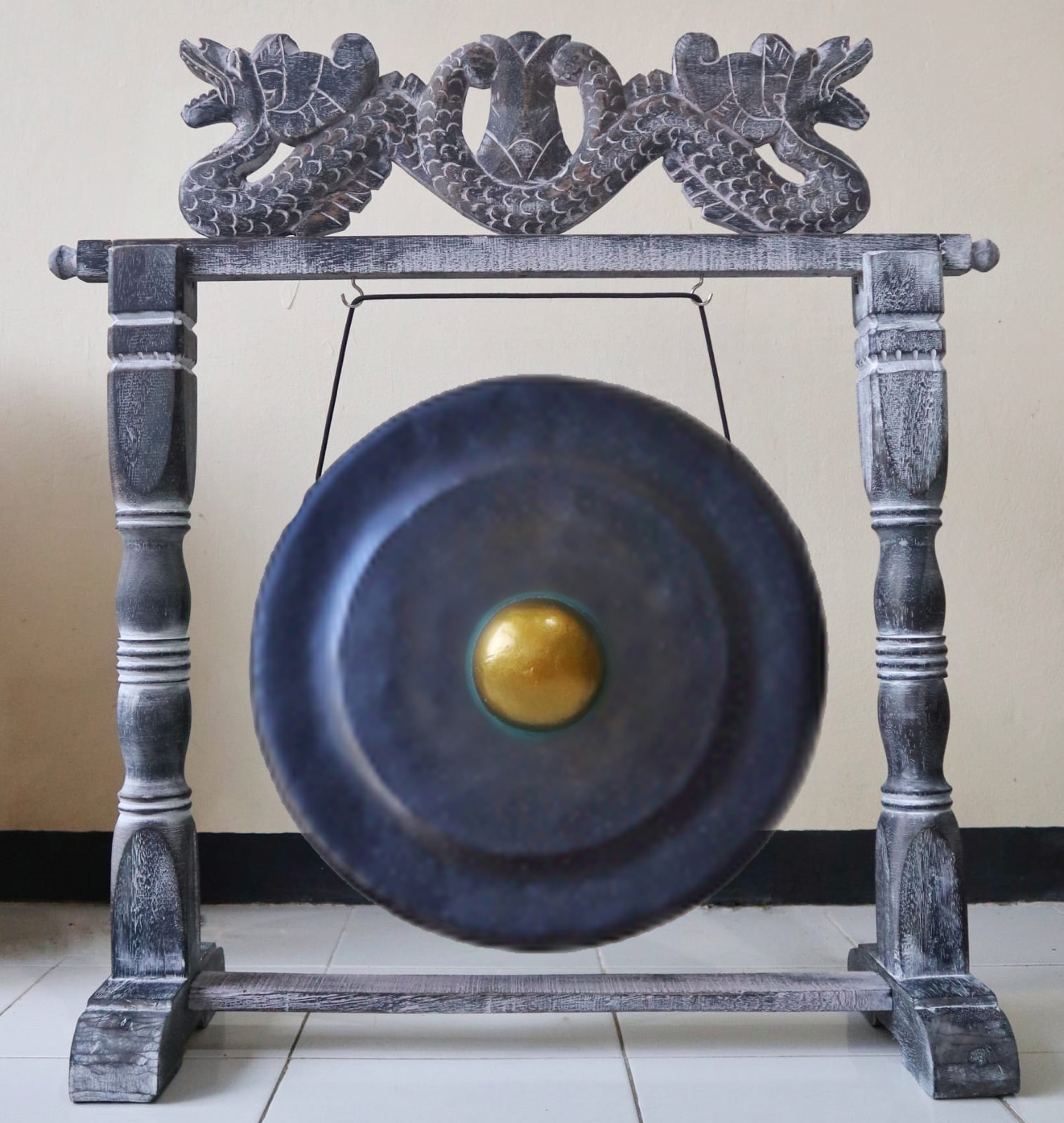 Large Healing Gong in an antique stand 31 inches