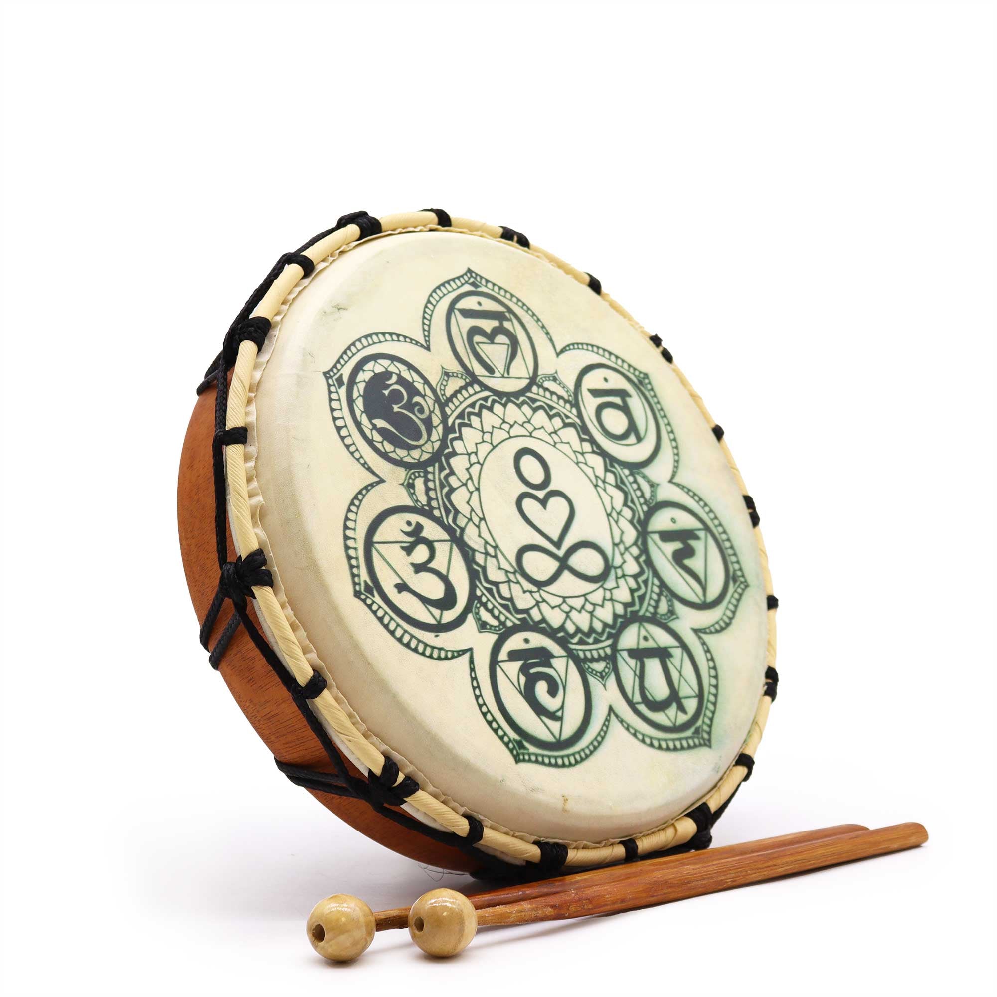 Chakra Shamanic Drum with Sticks - 10 inches