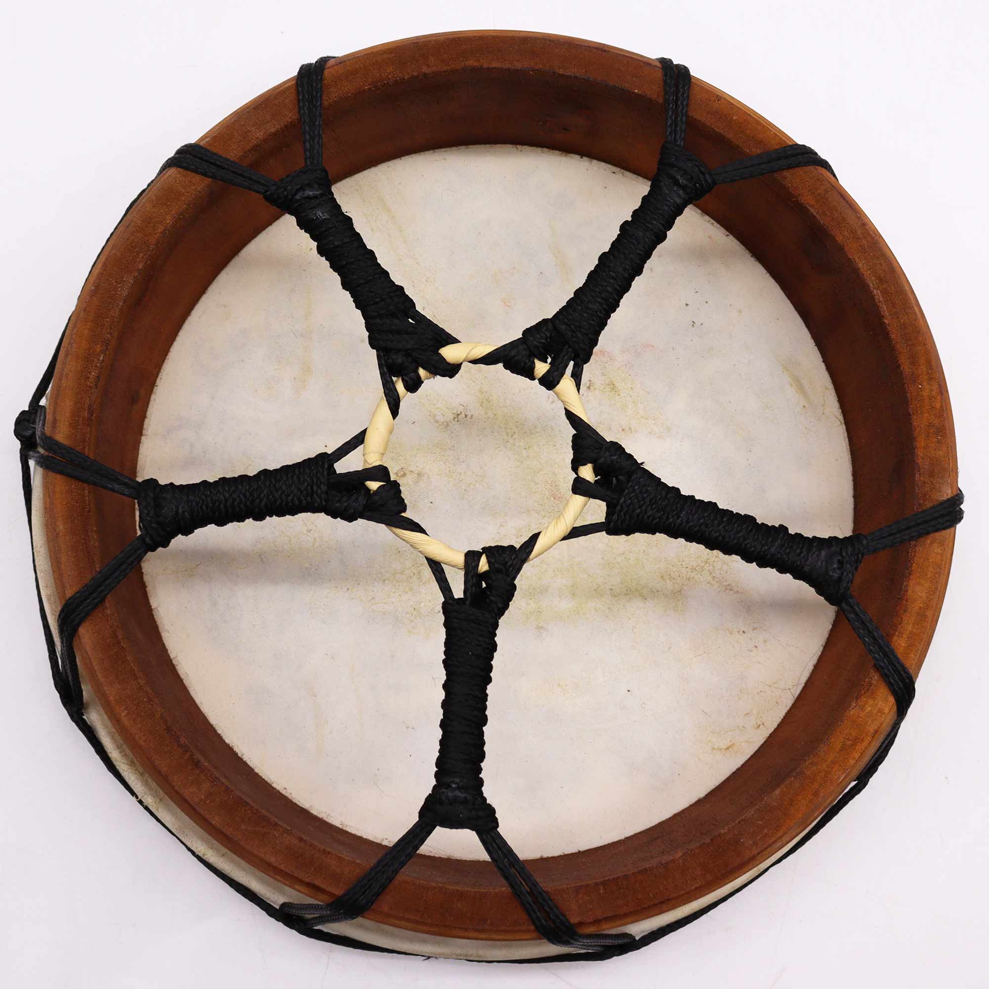 thumbnail image 2 of Handmade Shaman Drum With Drumstick - 25cm Wooden Sound Healing Tool For Meditation & Yoga 2 of 12