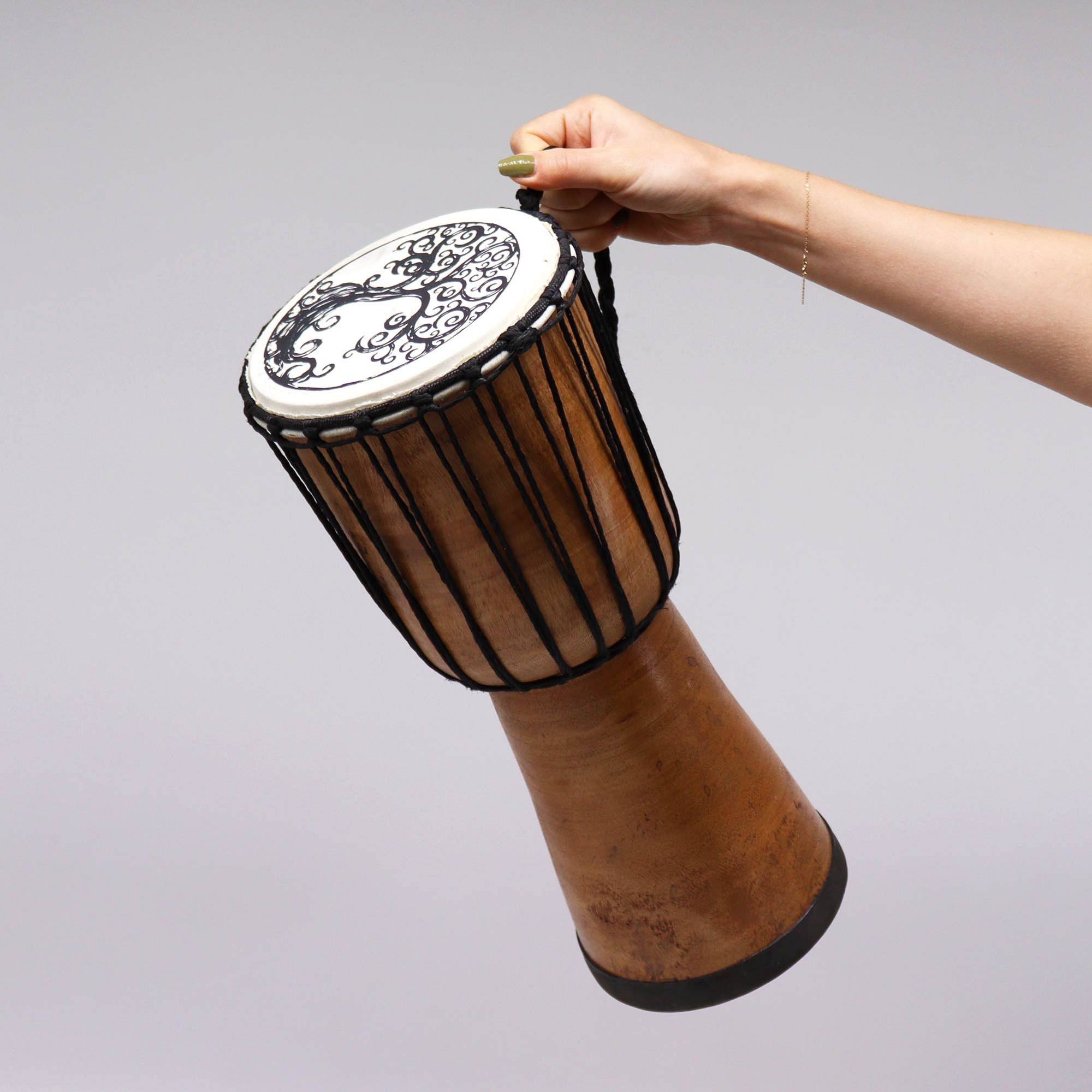 Tree of Life Wide Top Djembe Drum - 15 inches