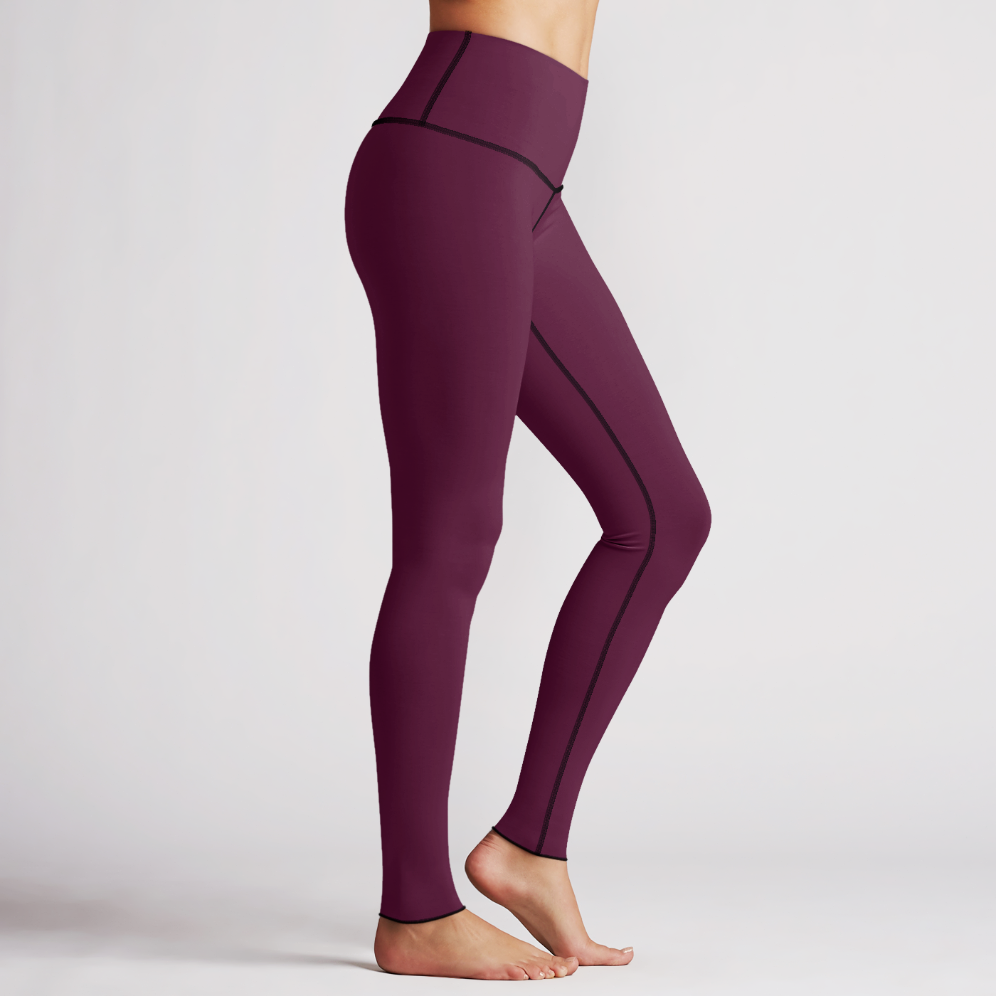 Solid Berry High Waist Reversible Womens Leggings – Sunia Yoga