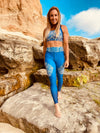 Blue &amp; Gold Mandala High Waist Womens Yoga Leggings