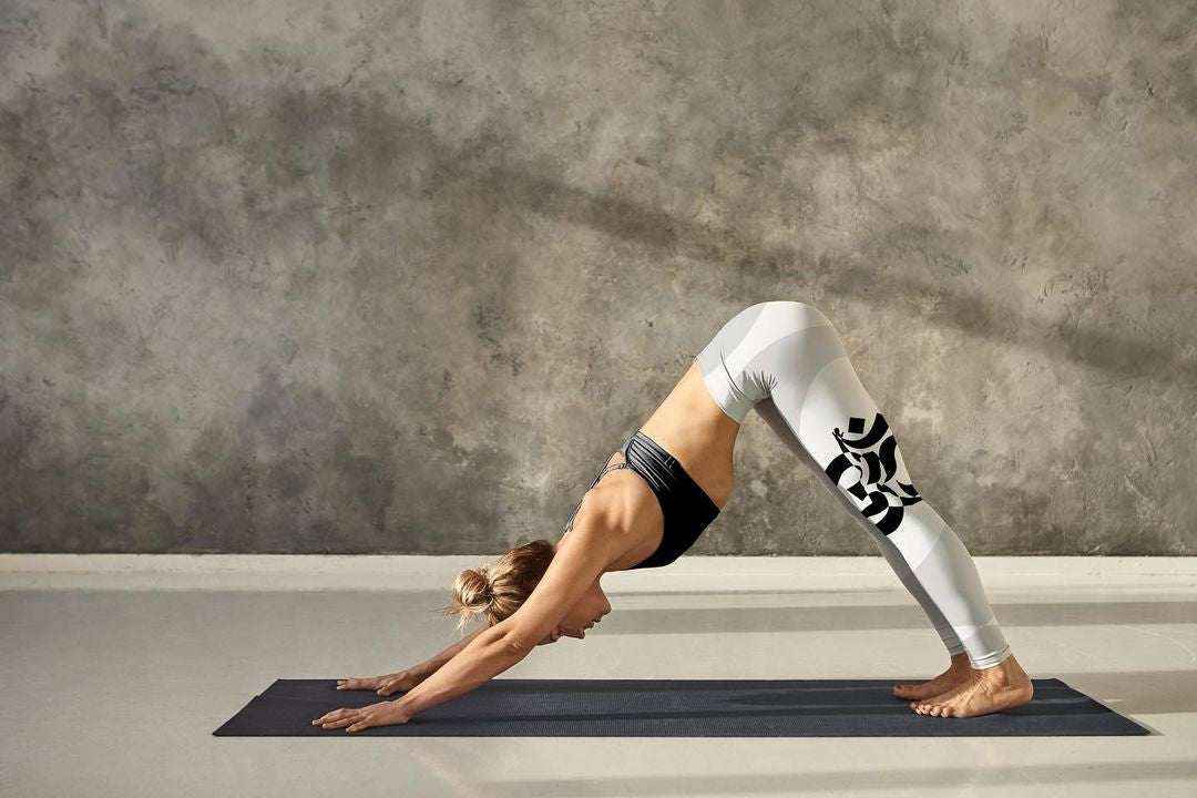 Leggings de yoga Om sem costuras, cintura alta, 70 % algodão