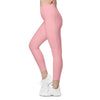 Pink Crossover Waist Leggings With Pockets