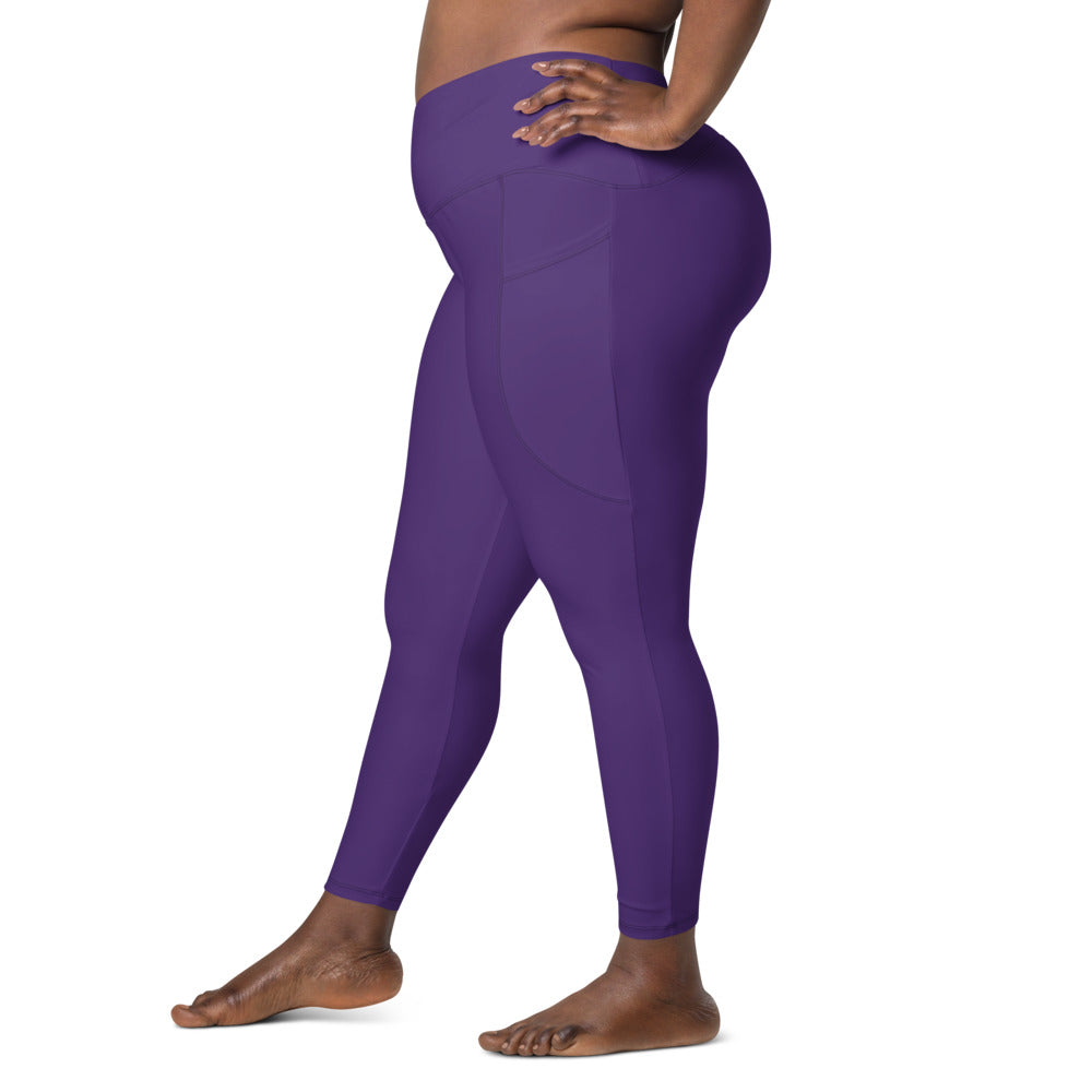 Solid Lilac Crossover Waist Leggings With Pockets – Sunia Yoga