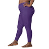 Lilac Crossover Waist Leggings With Pockets