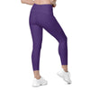 Lavender Crossover Waist Leggings With Pockets