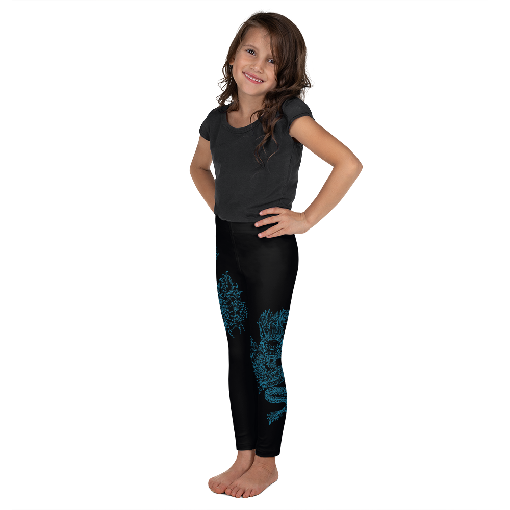 Blue Double Dragon Kid's Leggings