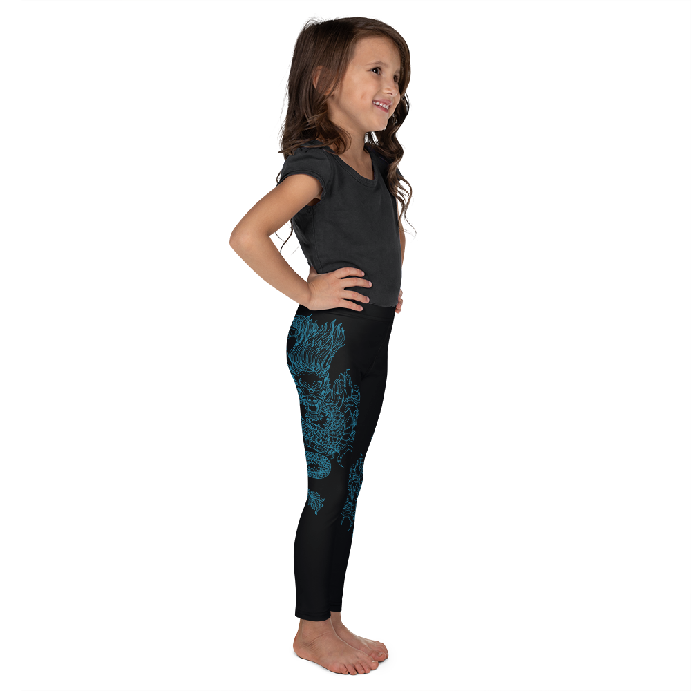 Blue Double Dragon Kid's Leggings