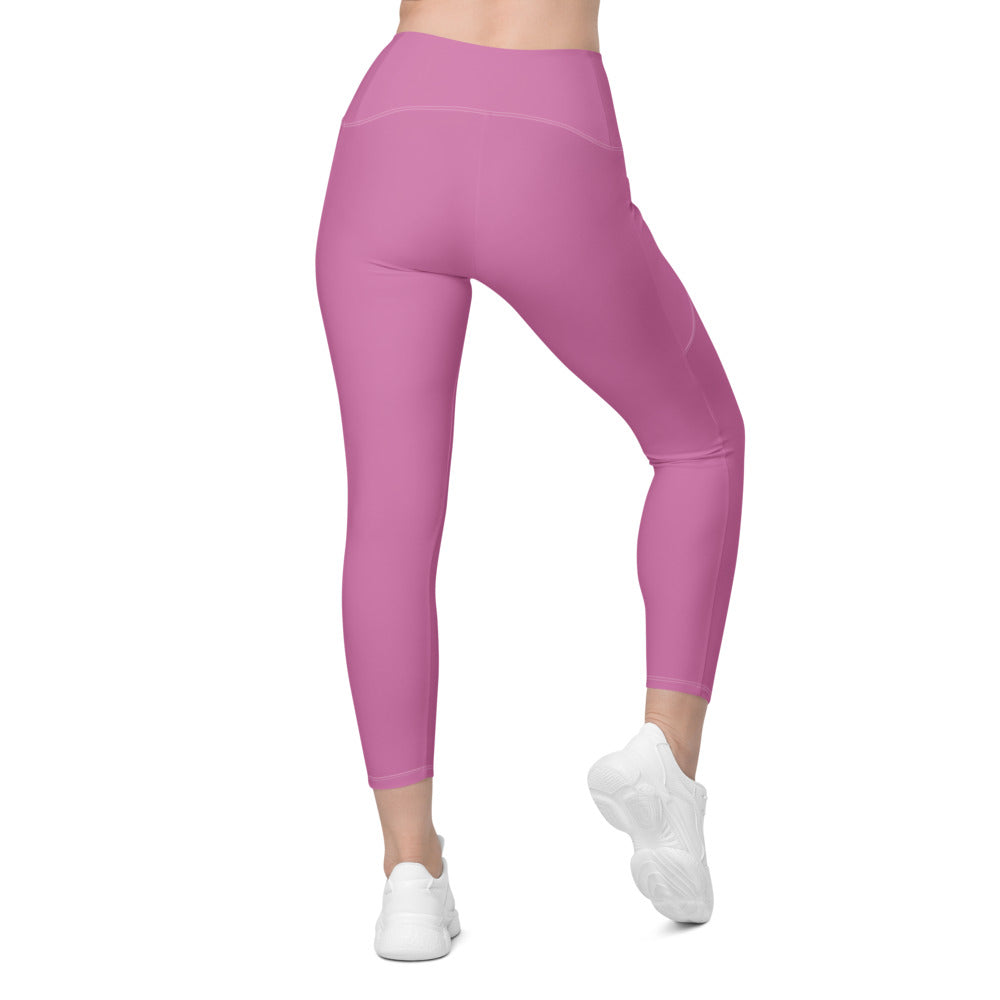 Solid Lilac Leggings With Pockets