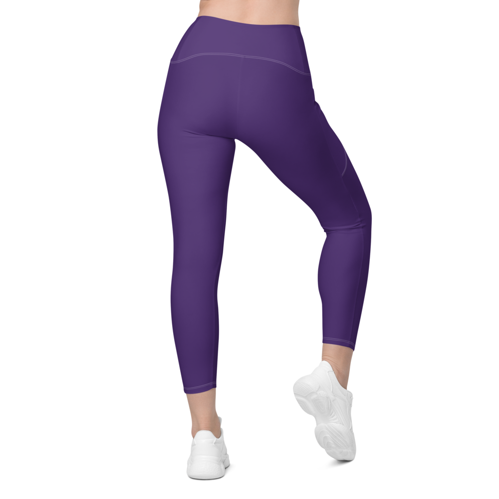Solid Deep Purple Leggings With Pockets Sunia Yoga