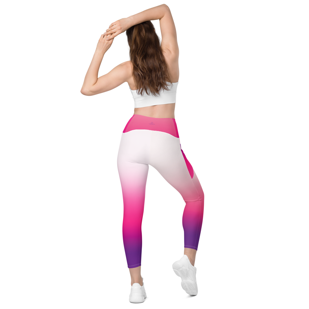 White Gradient Leggings with pockets