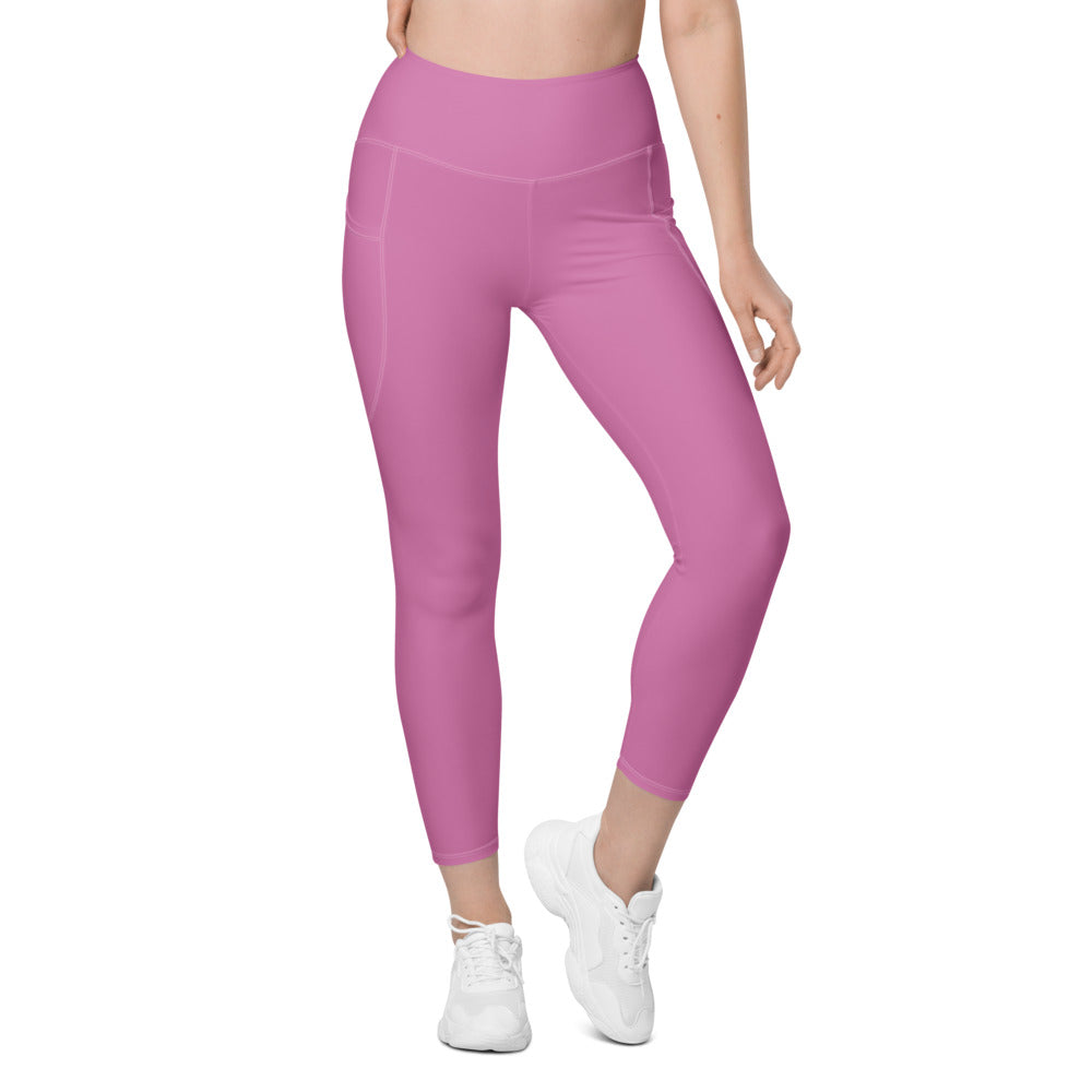 Solid Lilac Leggings With Pockets