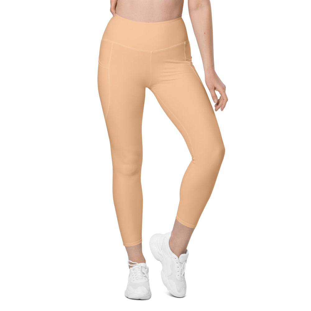 Solid Romantic Leggings With Pockets