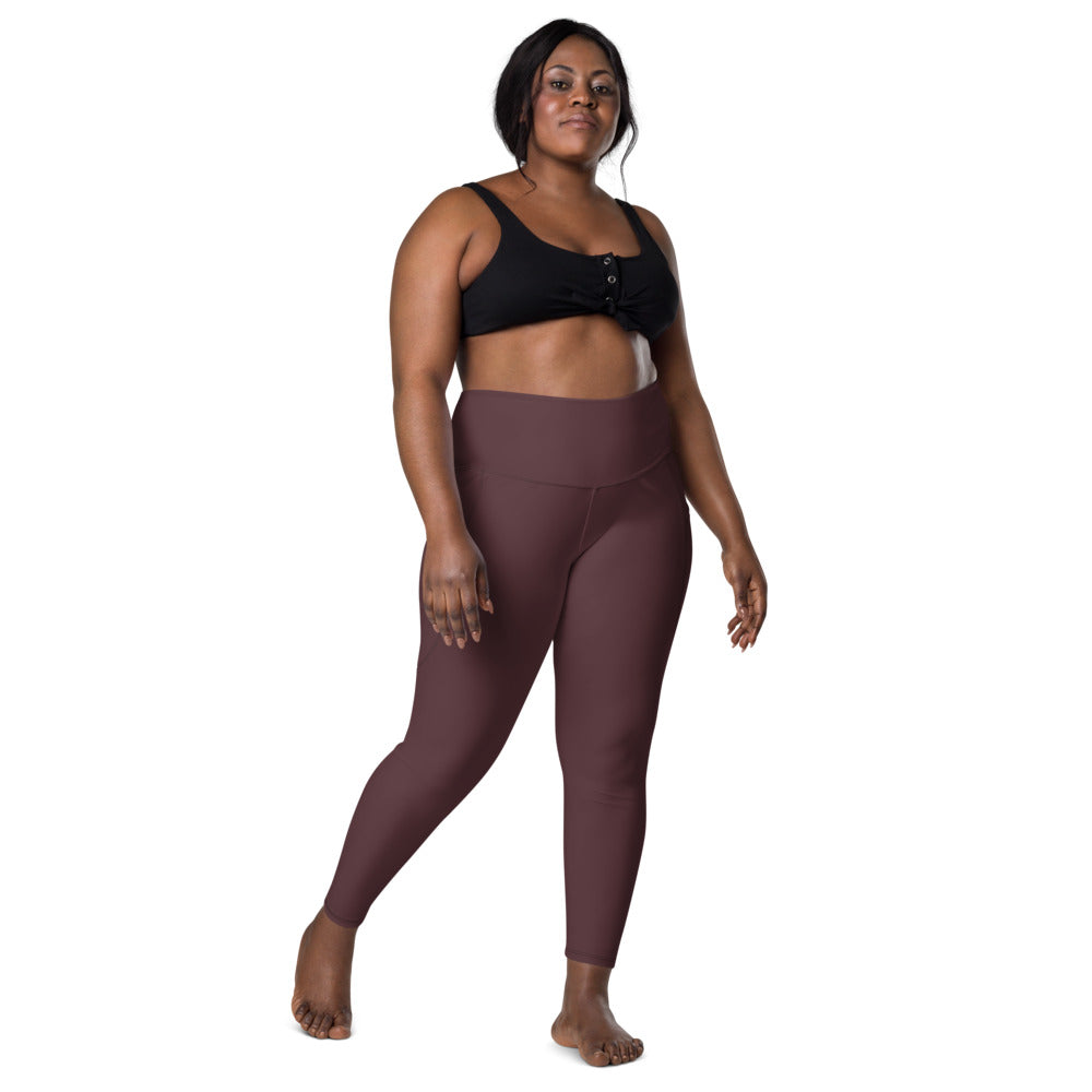 Solid Cab Sauv Leggings With Pockets