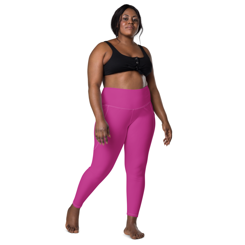 Medium Rose Leggings With Pockets