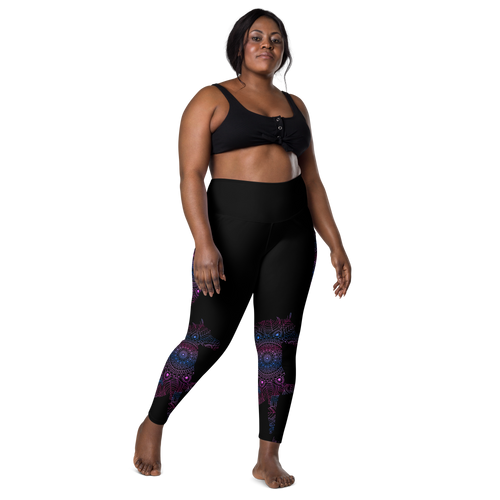 Blue Mandala Horse Leggings with Pockets