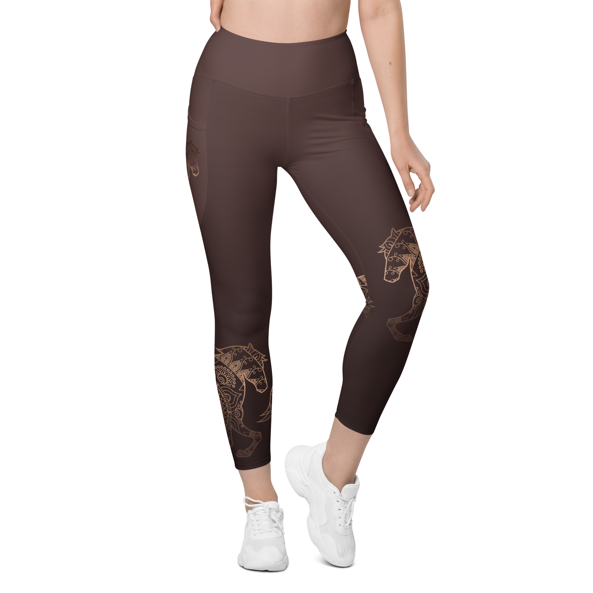 Gorgeous Gold Horse Leggings with pockets