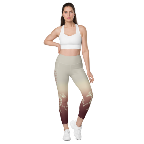 Gradient Grey High Waist Leggings with Pockets