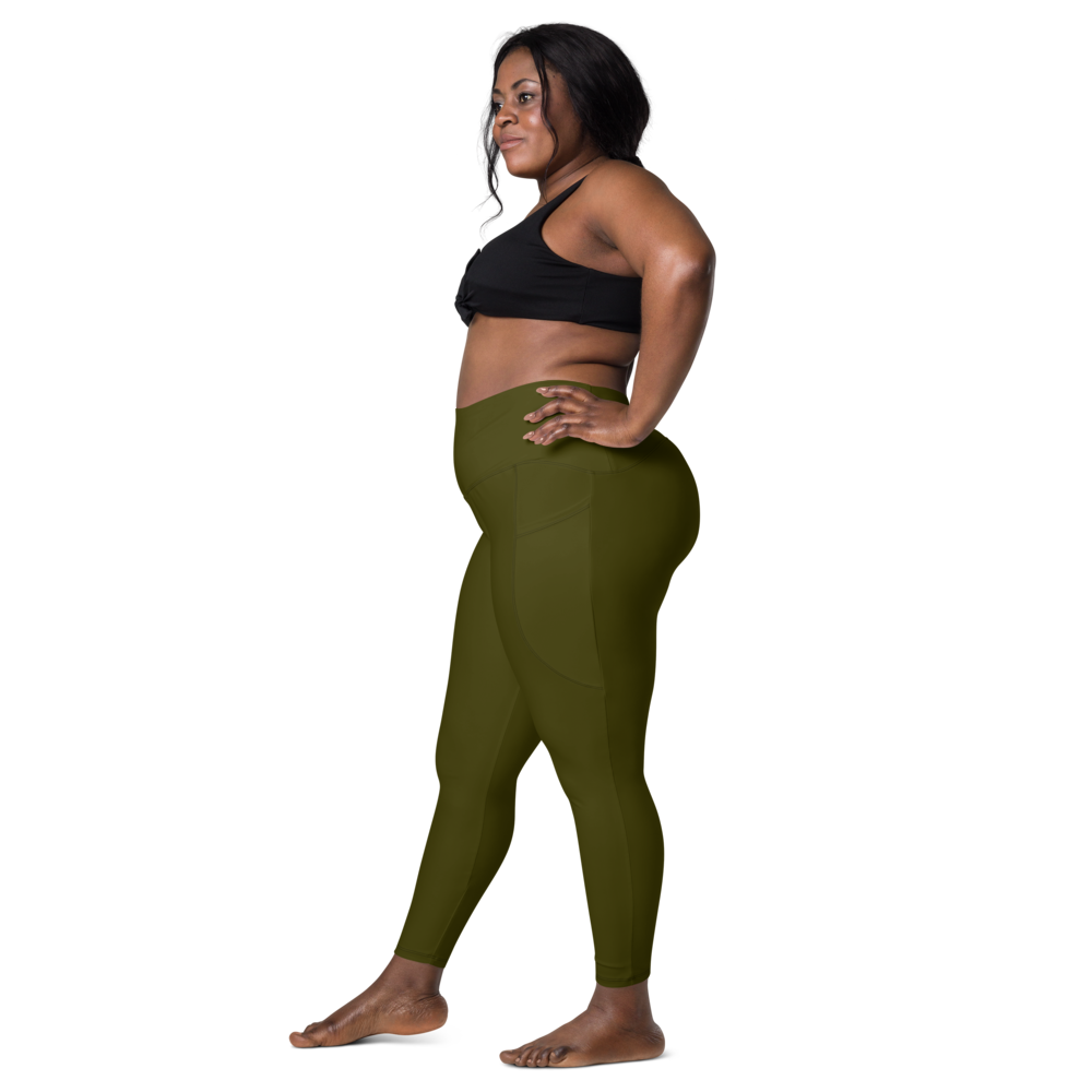 Olive green yoga leggings discount