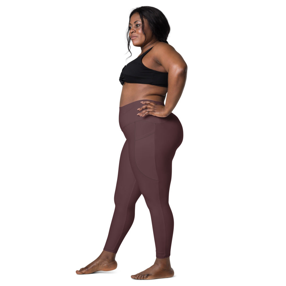 Solid Cab Sauv Leggings With Pockets