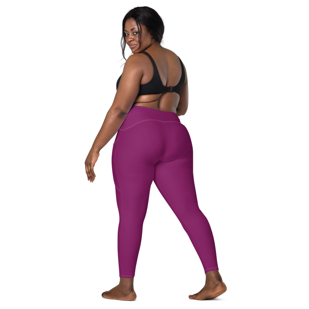 Solid Eggplant Leggings With Pockets