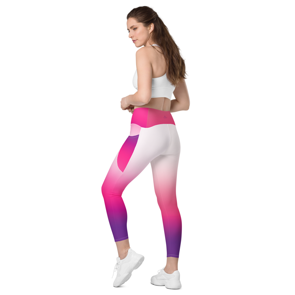 White Gradient Leggings with pockets