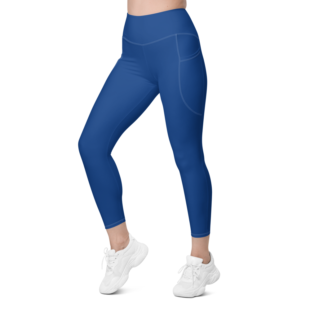 Solid Royal Blue Leggings With Pockets