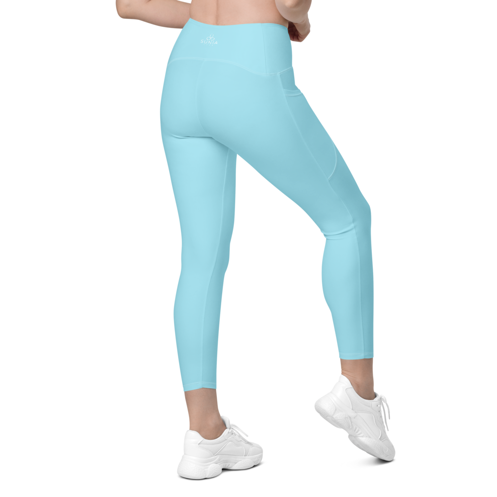 Solid Blizzard Blue Leggings With Pockets – Sunia Yoga