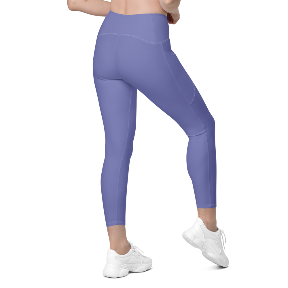 Solid Chetwode Blue Leggings With Pockets