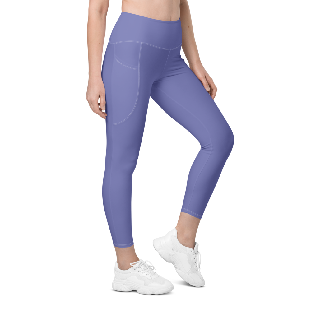 Solid Chetwode Blue Leggings With Pockets