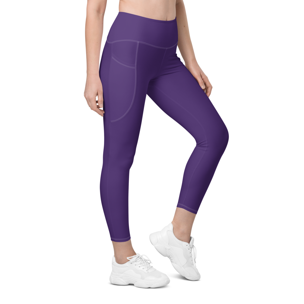 Solid Deep Purple Leggings With Pockets Sunia Yoga