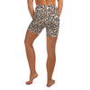 Leopard Cream High Waist Yoga Shorts