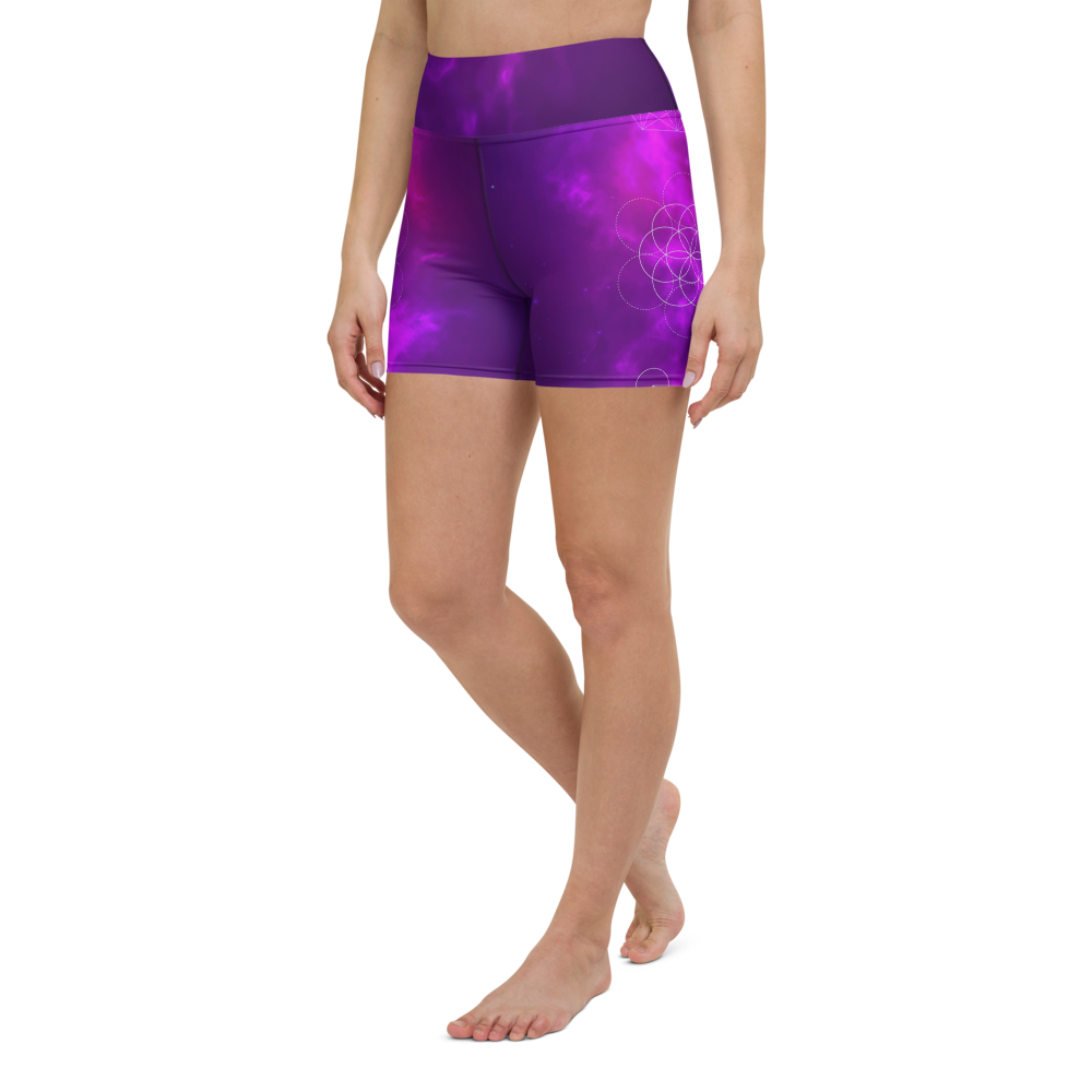 Purple Passion High Waist Yoga Shorts