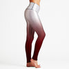 Silver / Red Foil High Waist Womens Yoga Leggings