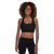 Solid Black Womens Padded Sports Bra