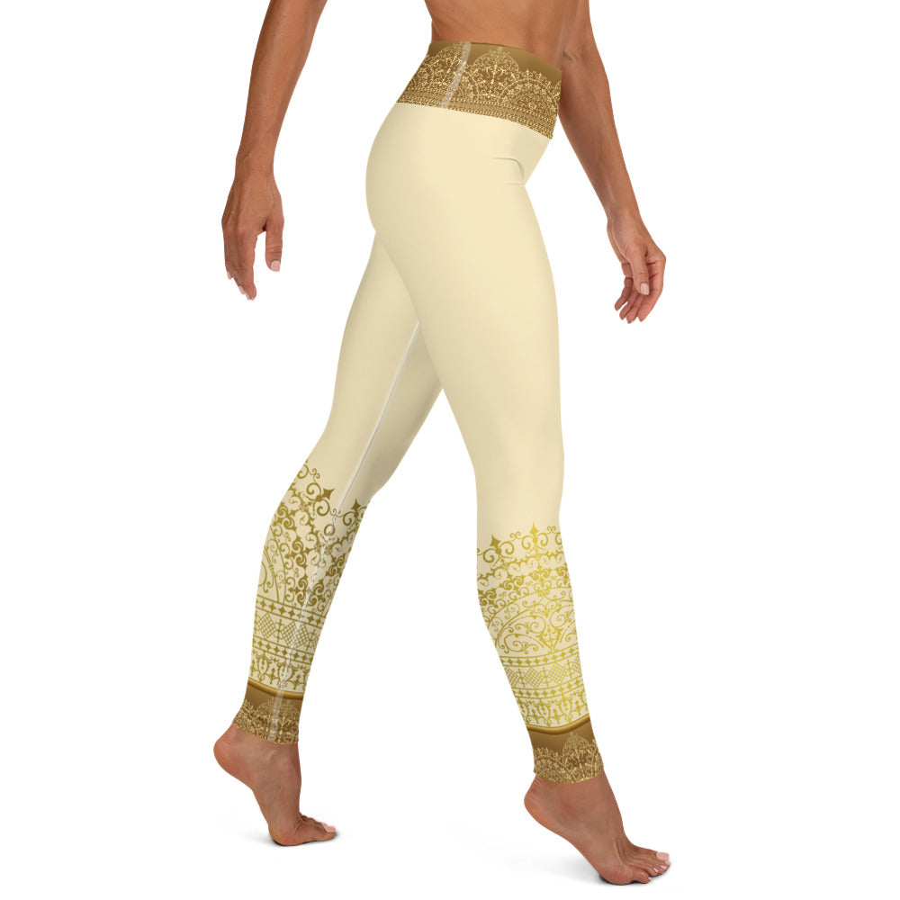 Leggings Golden/ Antique/ Silver/ Light Gold Ethnic Yoga / Leggins