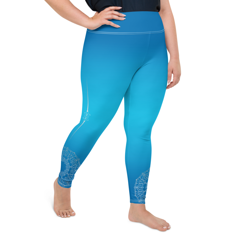 Plus Size Bodhi Blue Womens Yoga Leggings